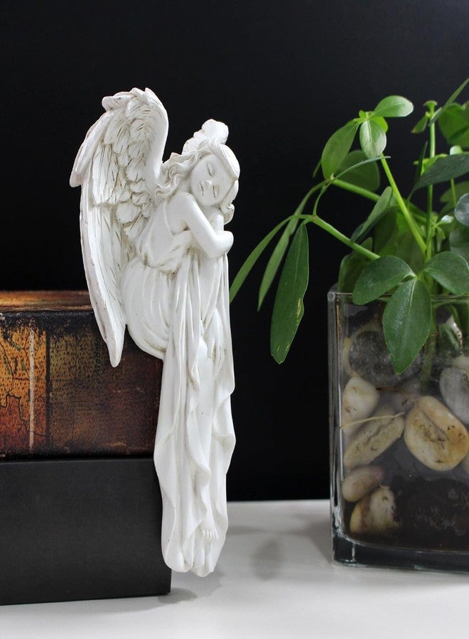 JARPSIRY Sleeping Angel Statue Door Corner Decor, 6.3 Inch Tall Resin Guardian Angel Figurine Edge Sculpture for Home Window Cabinet Ornaments (Right) - Image 4